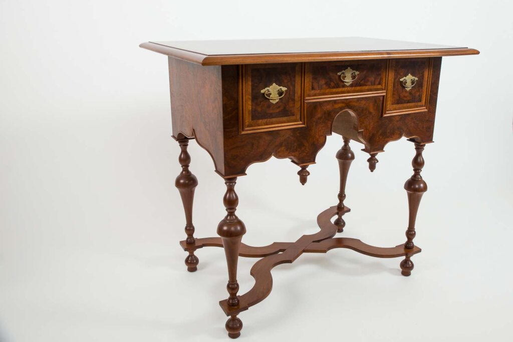 William and Mary Dressing Table Low Boy with Turned Wood Legs